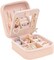 Travel Jewelry Case – Compact Jewelry Organizer Box with Mirror, Small Gift for Girls & Women (Pink)